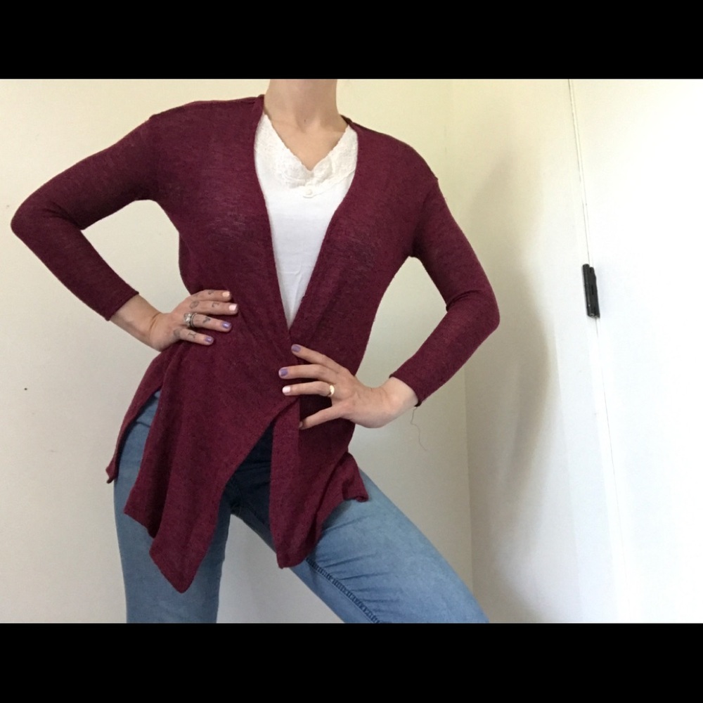 H&M Dark Maroon Loose-fit Cardigan - Picture 6 of 9